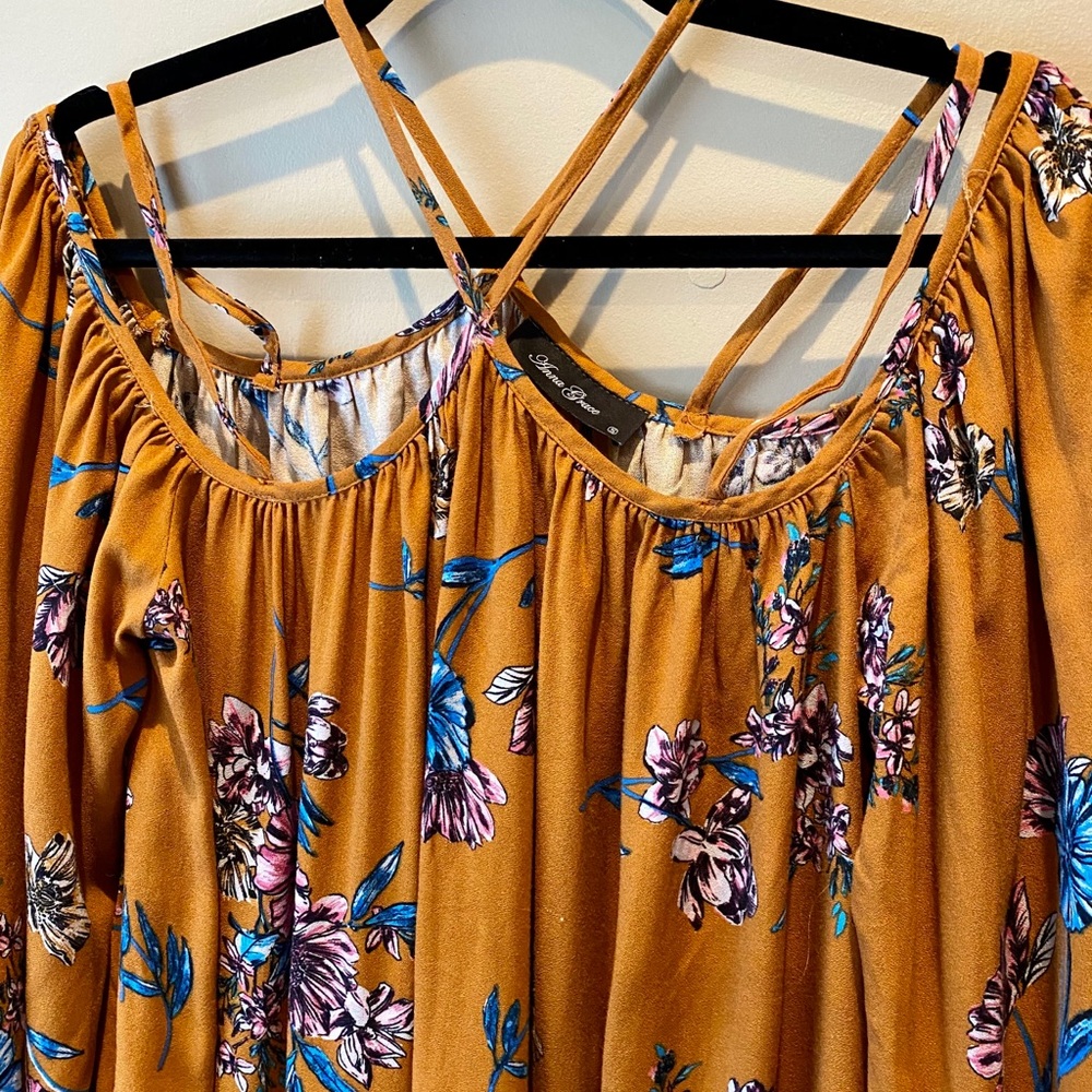 Floral off the Shoulder Midi Dress